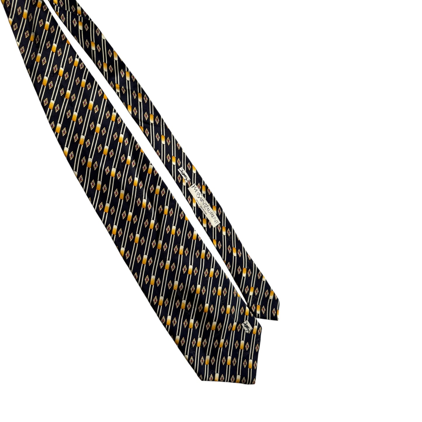 👔 Cravată Vintage Yves Saint Laurent Bleumarin din Mătase – Made in Italy