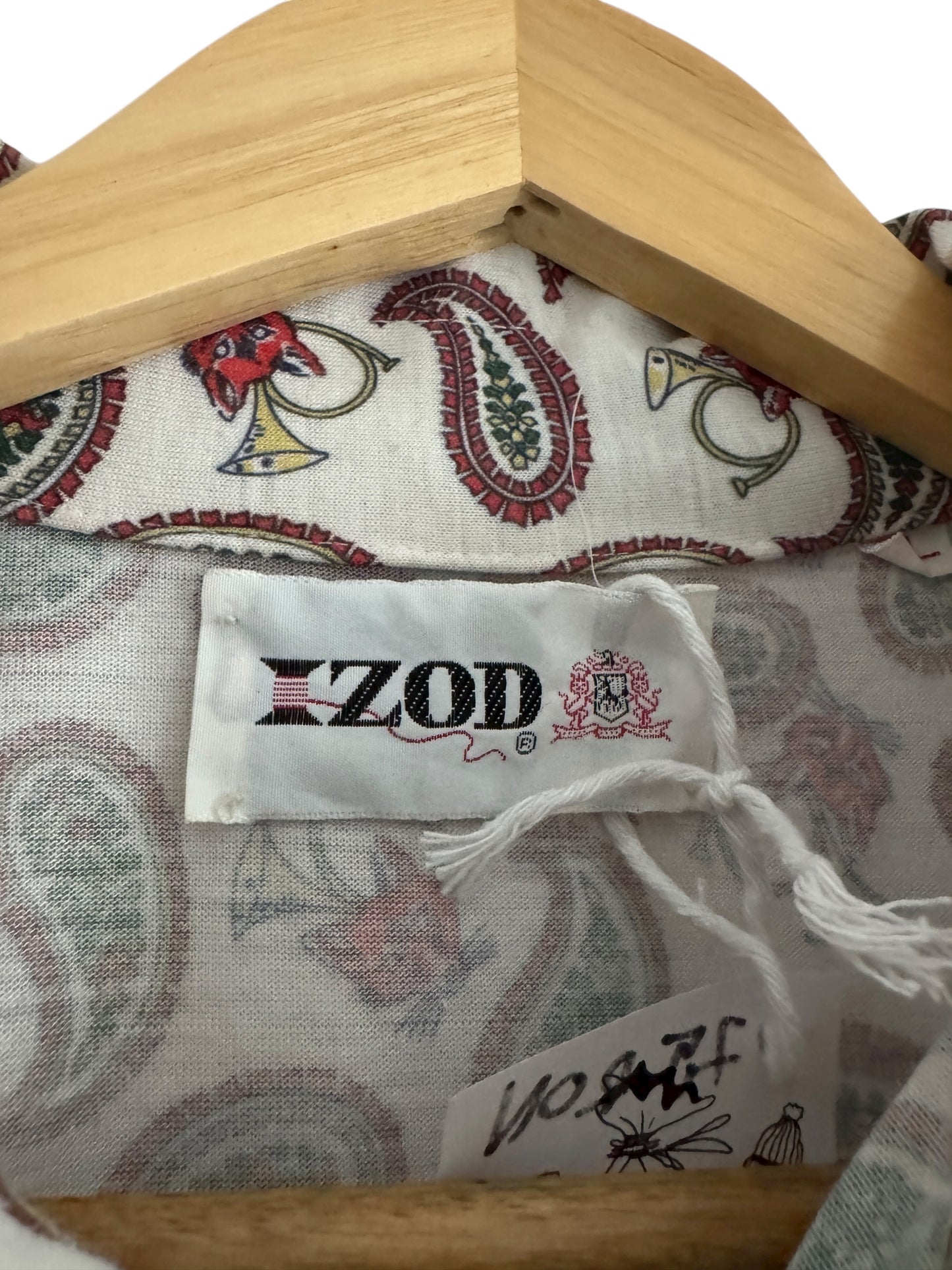 👕 80’s IZOD Paisley Print Polo Shirt – Men’s XL