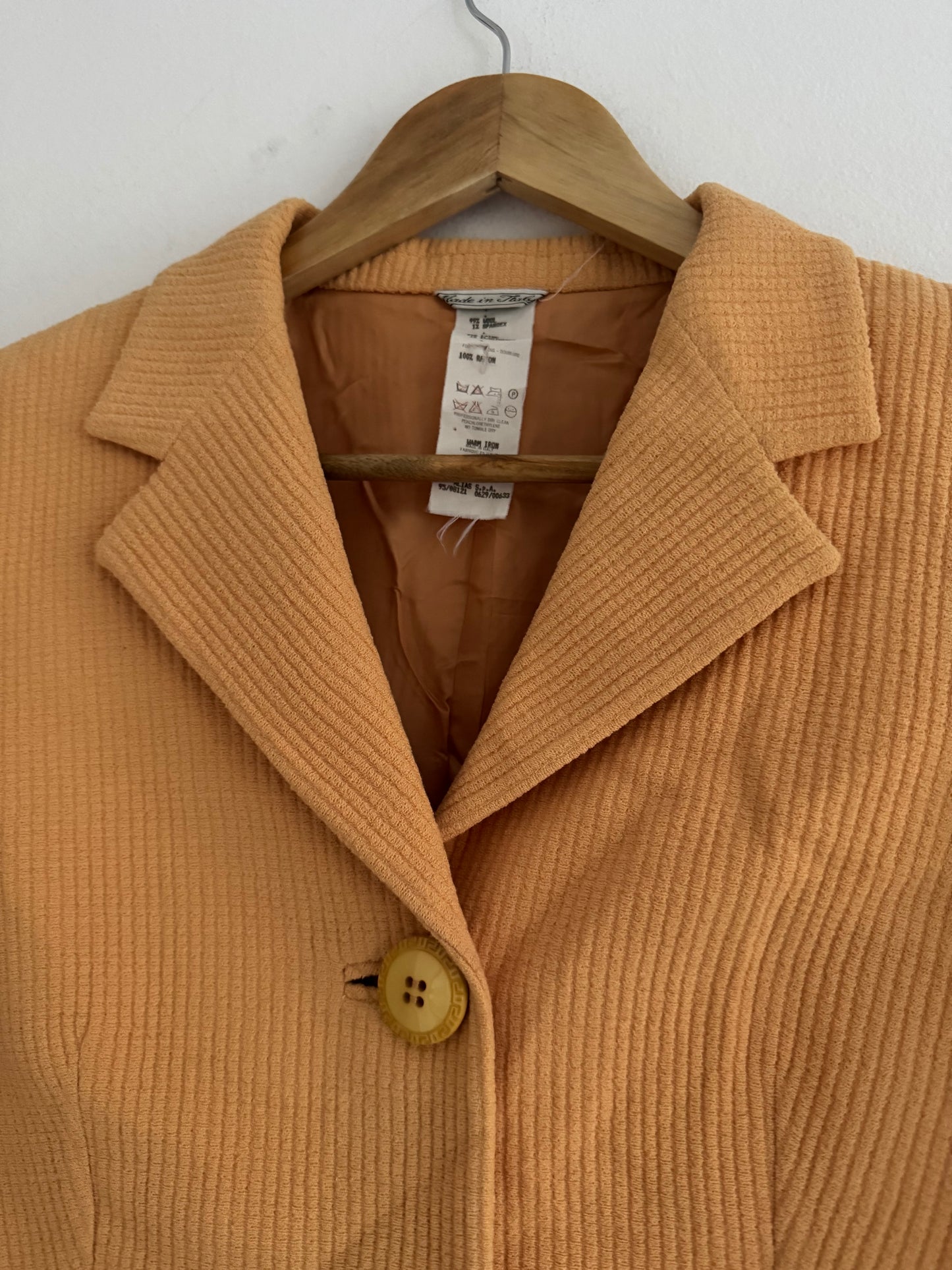 🐍 Sacou Gianni Versace Couture 1995 – Portocaliu Deschis – XS/S Femei