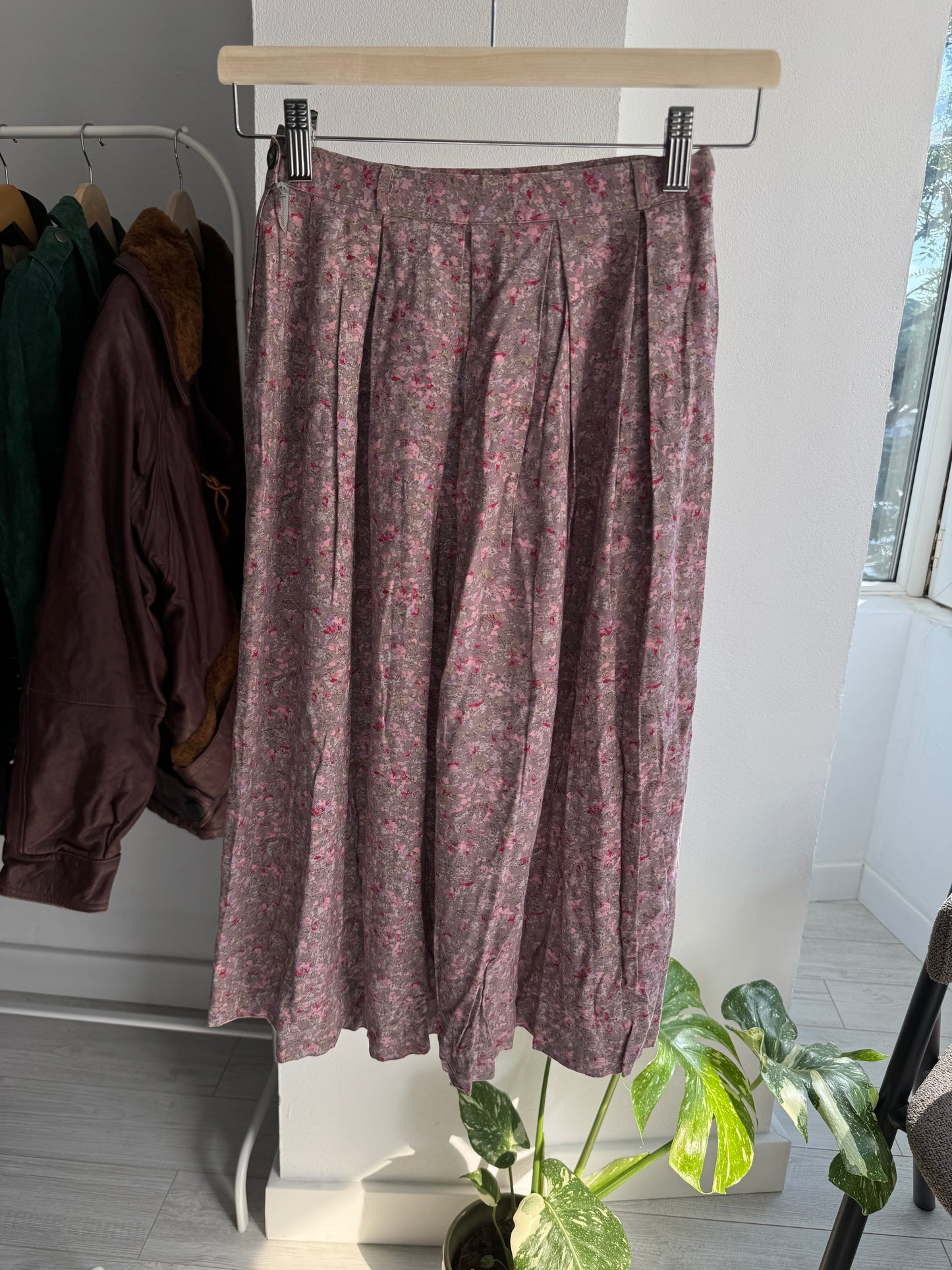 🌸 Fustă Vintage Floral Printed – IT 40 (XS Damă) – Made in Italy