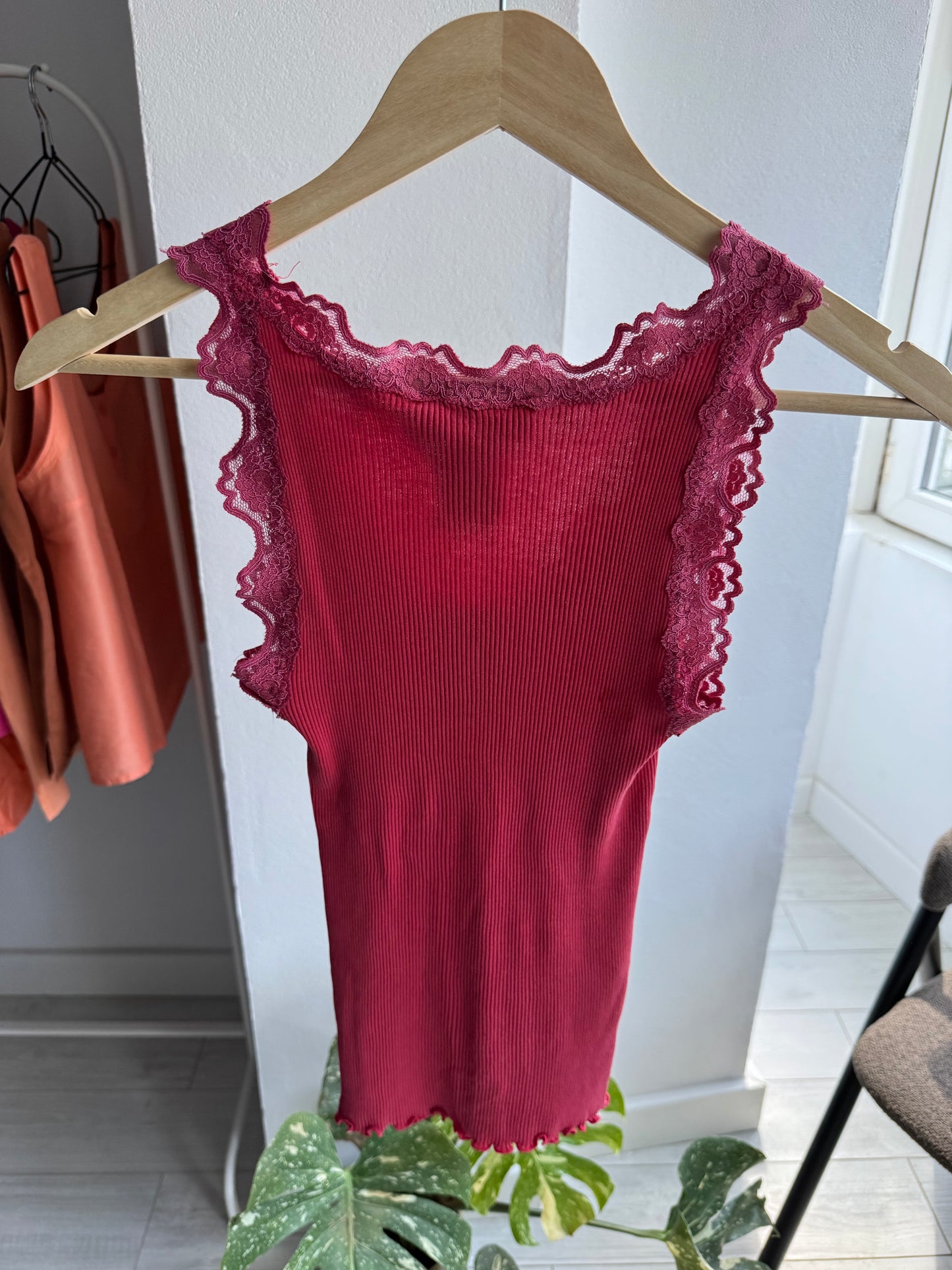 Top Cami Mătase Roșu Rosemunde Copenhagen | Mătase Mulberry şi Bumbac – M Damă