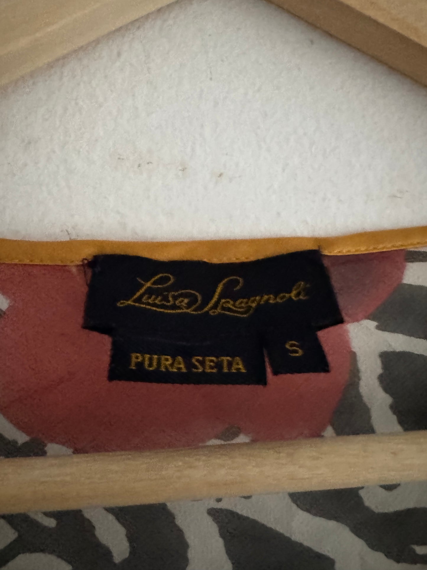 💐 🦓 Top Y2K Damă Luisa Spagnoli din Mătase cu Imprimeu Animal & Floral – S