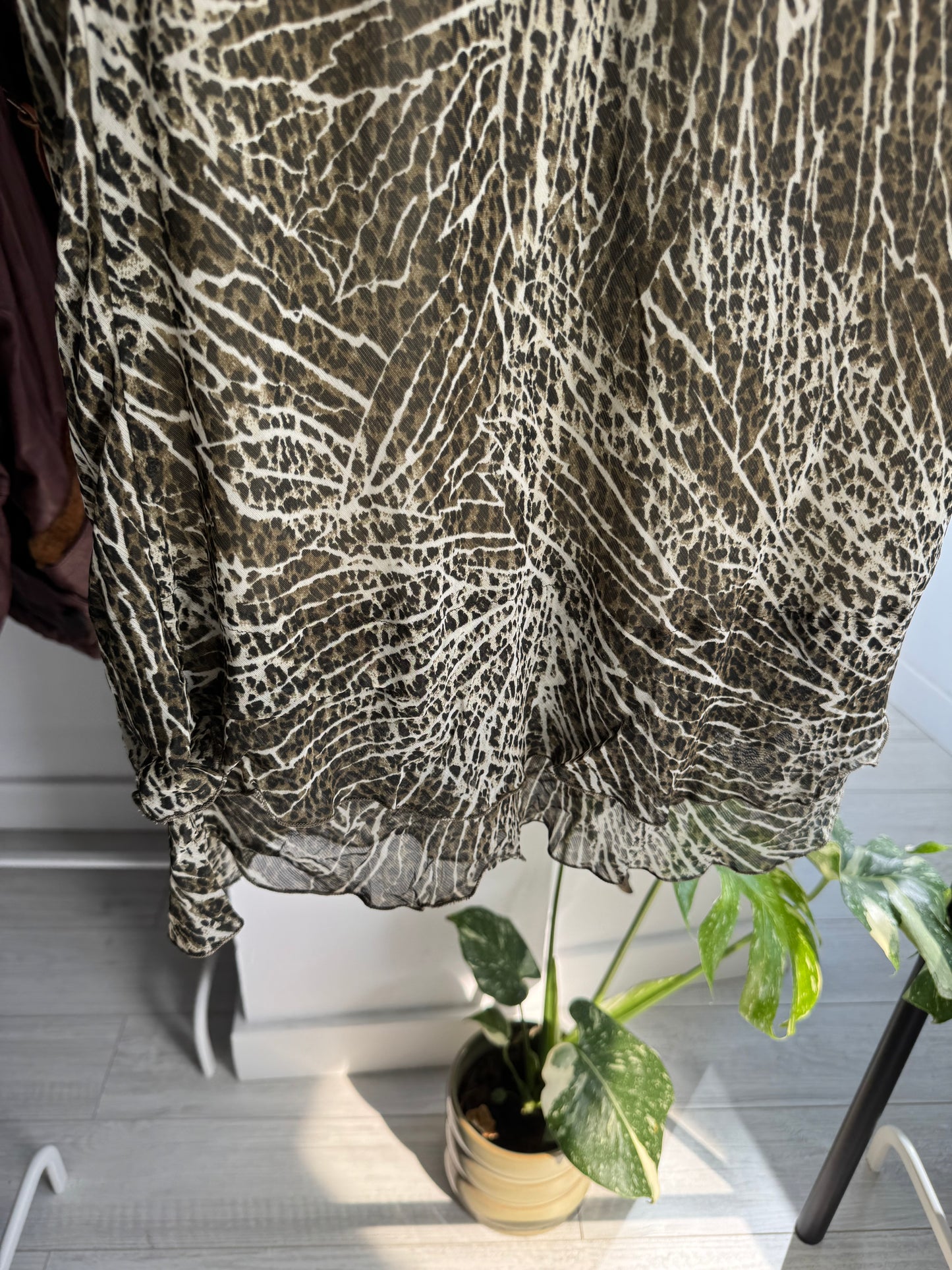☀️ Fustă Y2K Printed Mesh – XS/S Damă