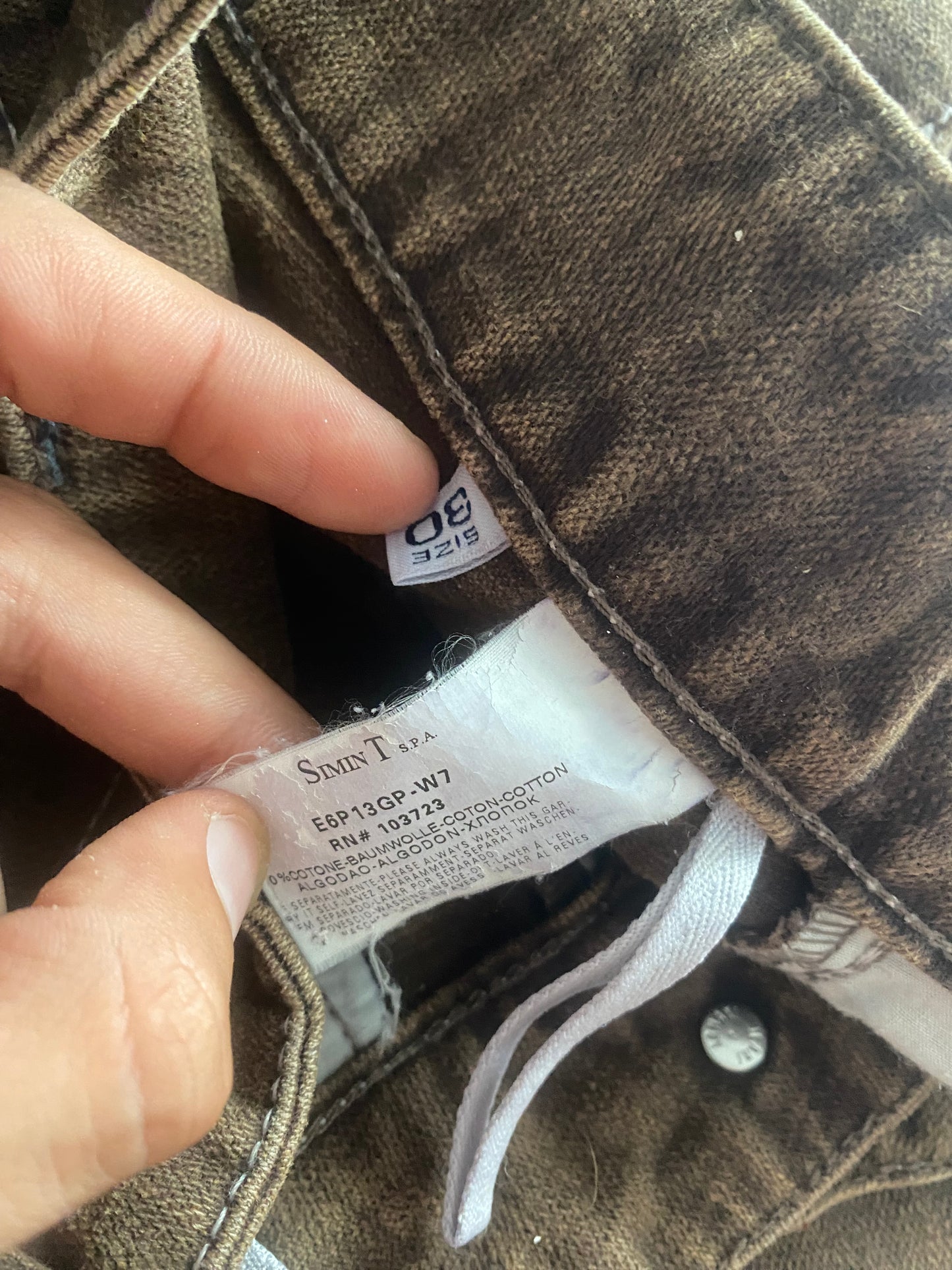 Jeans Armani Jeans washed maro, mărimea 30 🇮🇹👖