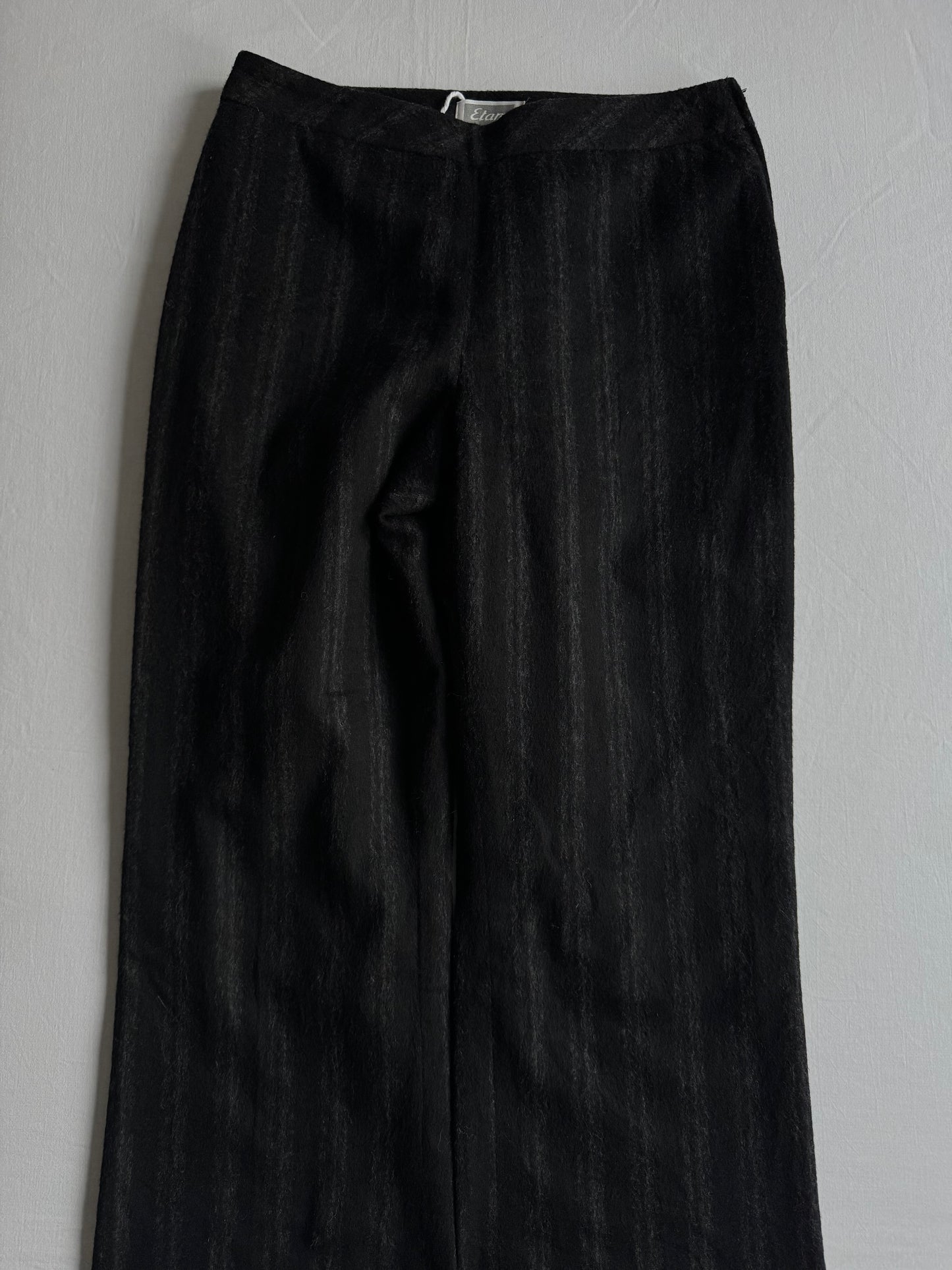 ☕️ Pantaloni Y2K Evazați din Lână Neagră – EU 38 / Femei M