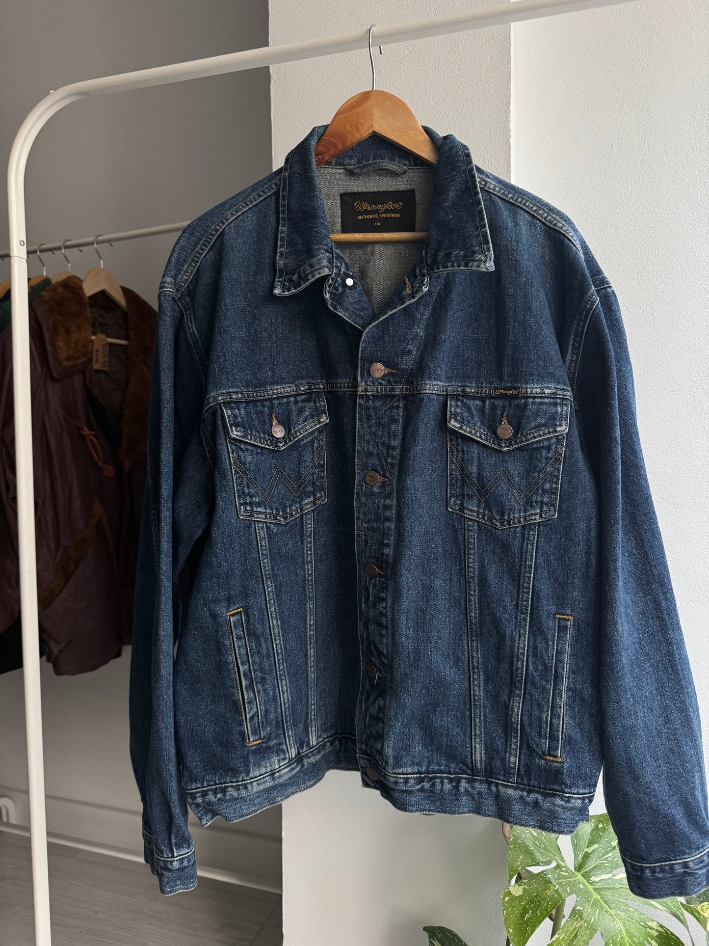 🤠 Geacă Denim Vintage Wrangler Broken Twill – XXL