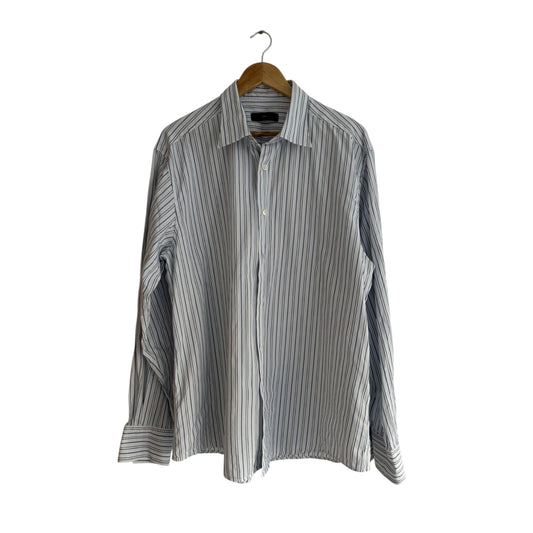 👔 Cămașă Vintage Zegna Albă cu Dungi – Mărime XL