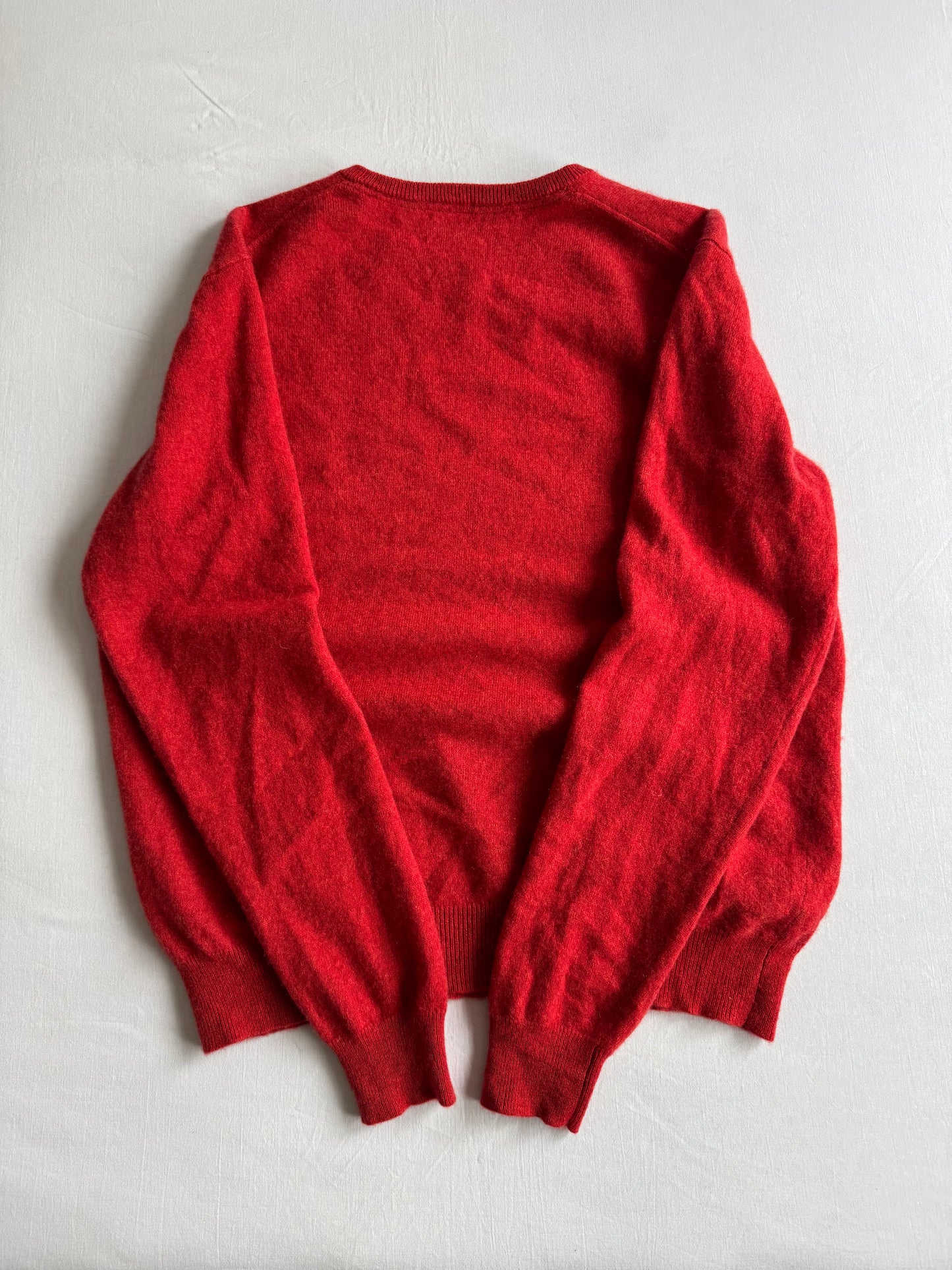 🍒 Pulover Bărbați din Cașmir Extrafin Roșu – L (52)