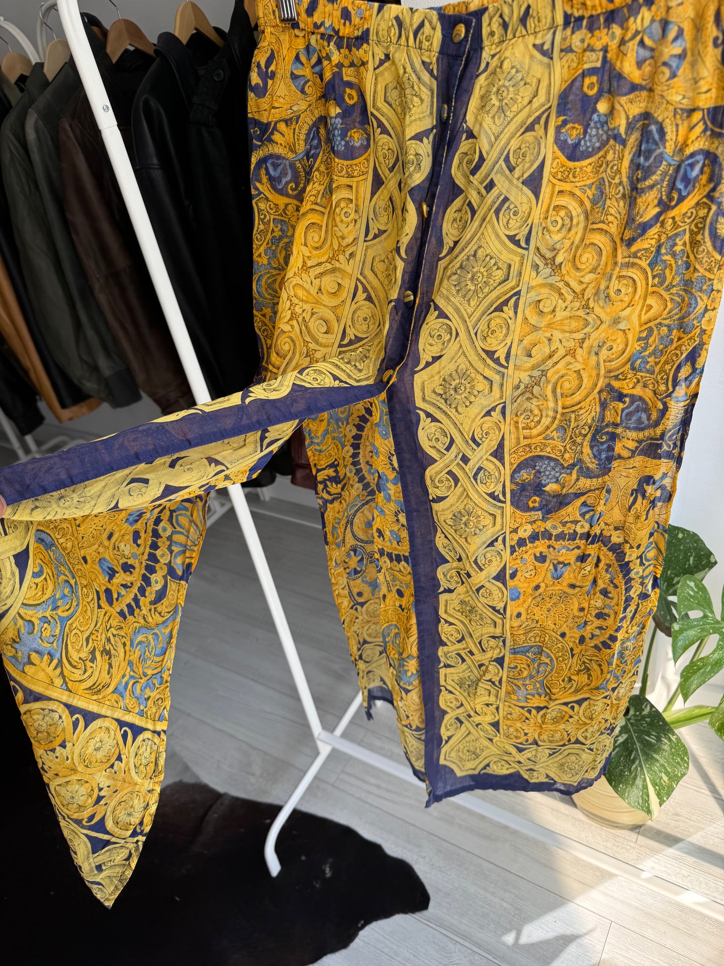 🌴 Fustă Vintage Baroque Print Beach – M/L Damă – Made in Italy