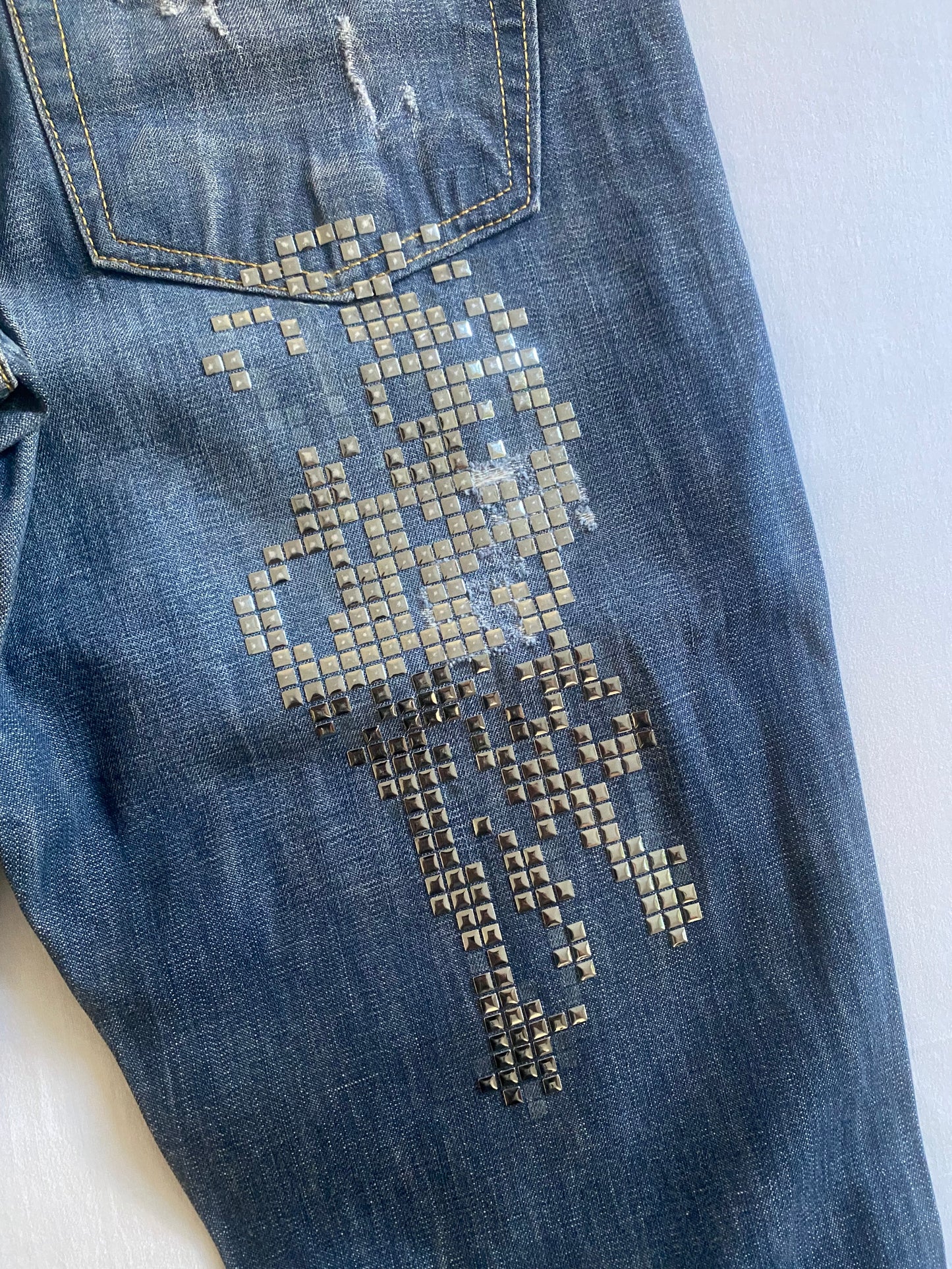 Y2K Angel Devil Studded Printed Jeans