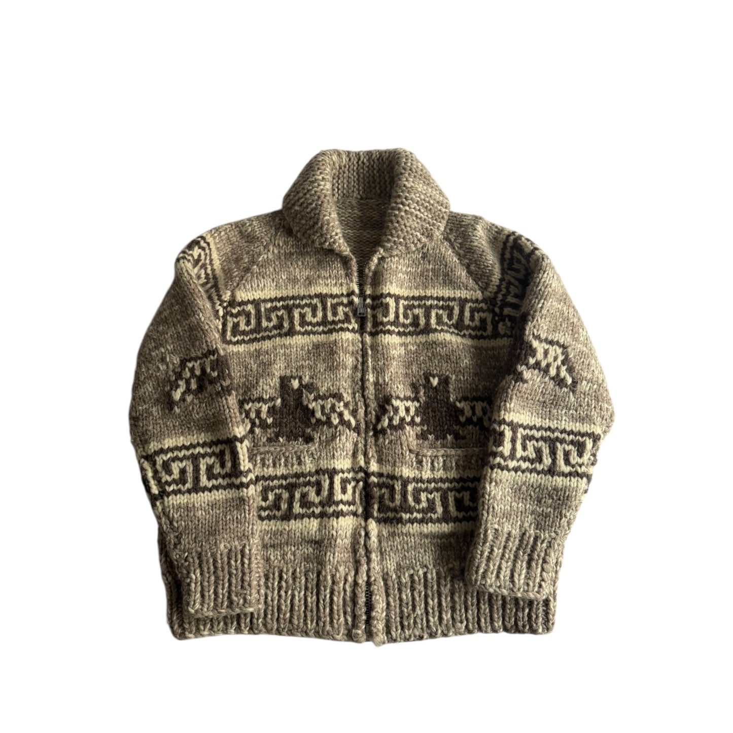 🦅 60’s Tuak Cowichan Thunderbird Wool Sweater – Mărime M