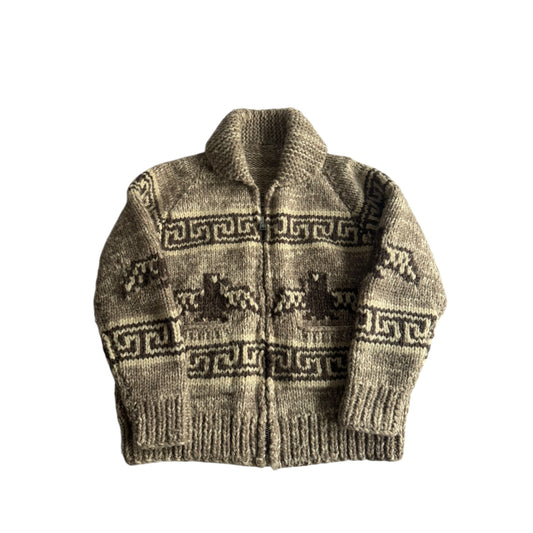 🦅 60’s Tuak Cowichan Thunderbird Wool Sweater – Mărime M