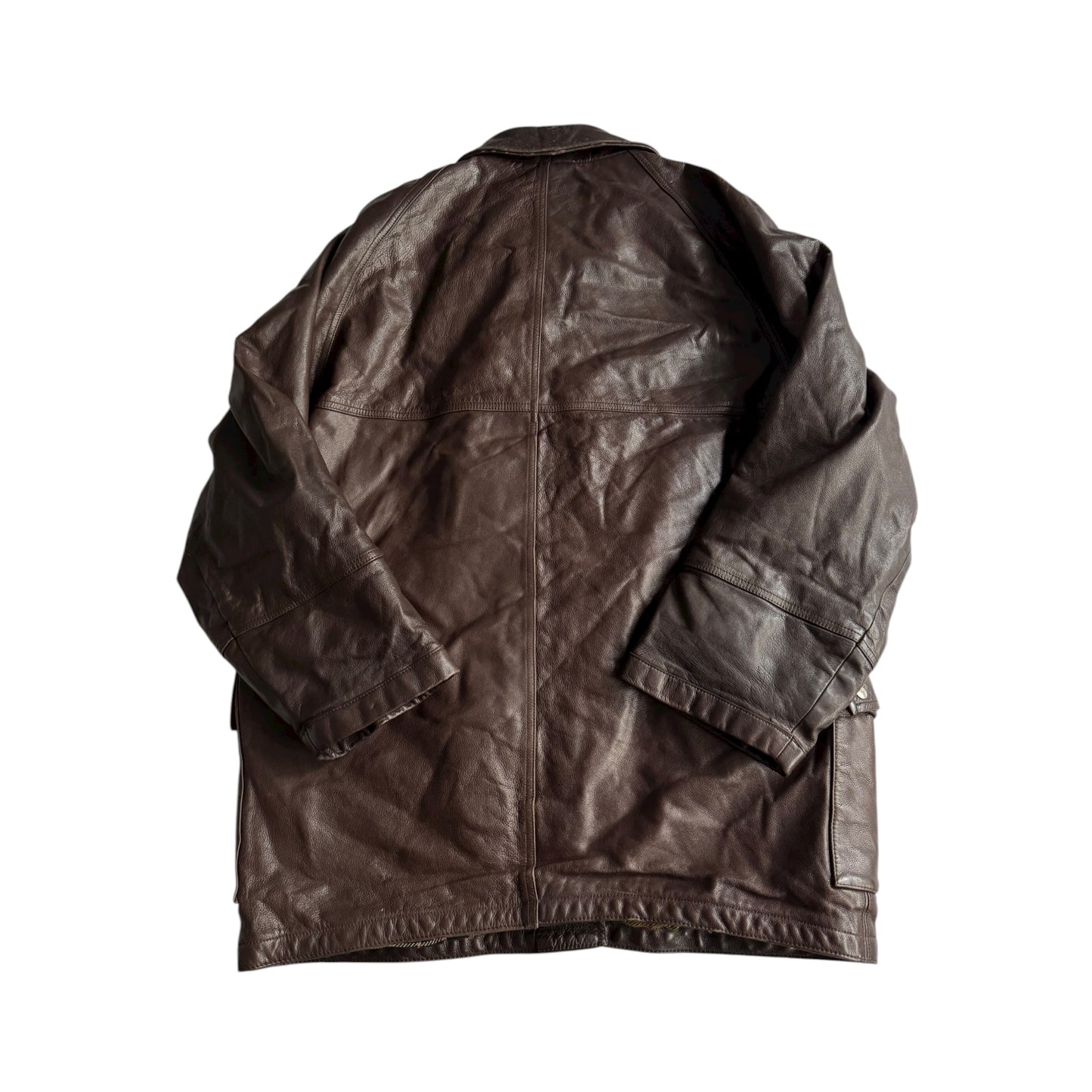 🧑‍🚒 Geacă vintage Fay din piele maro / Închidere tip fireman clasp (M bărbați)