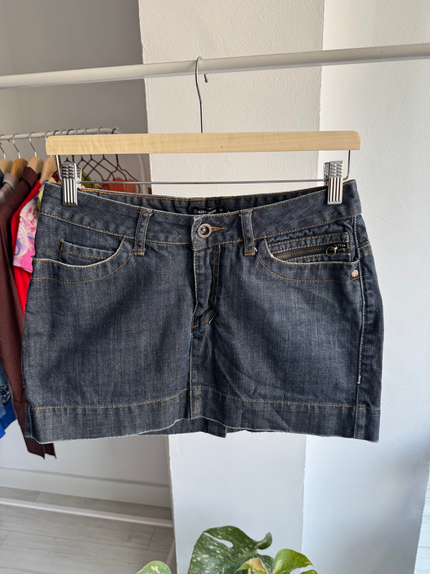 🤠 Fustă Denim Buckleback Y2K | S Damă (EU 36)