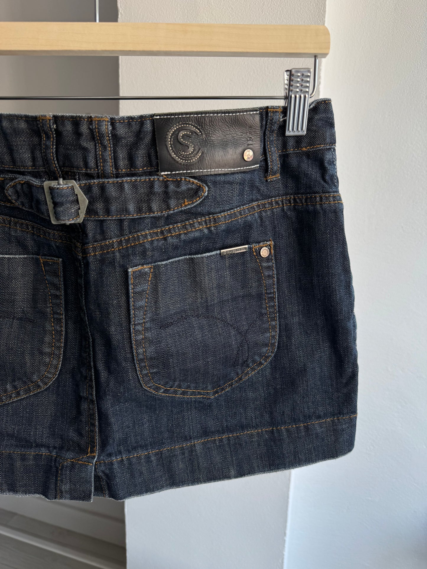 🤠 Fustă Denim Buckleback Y2K | S Damă (EU 36)
