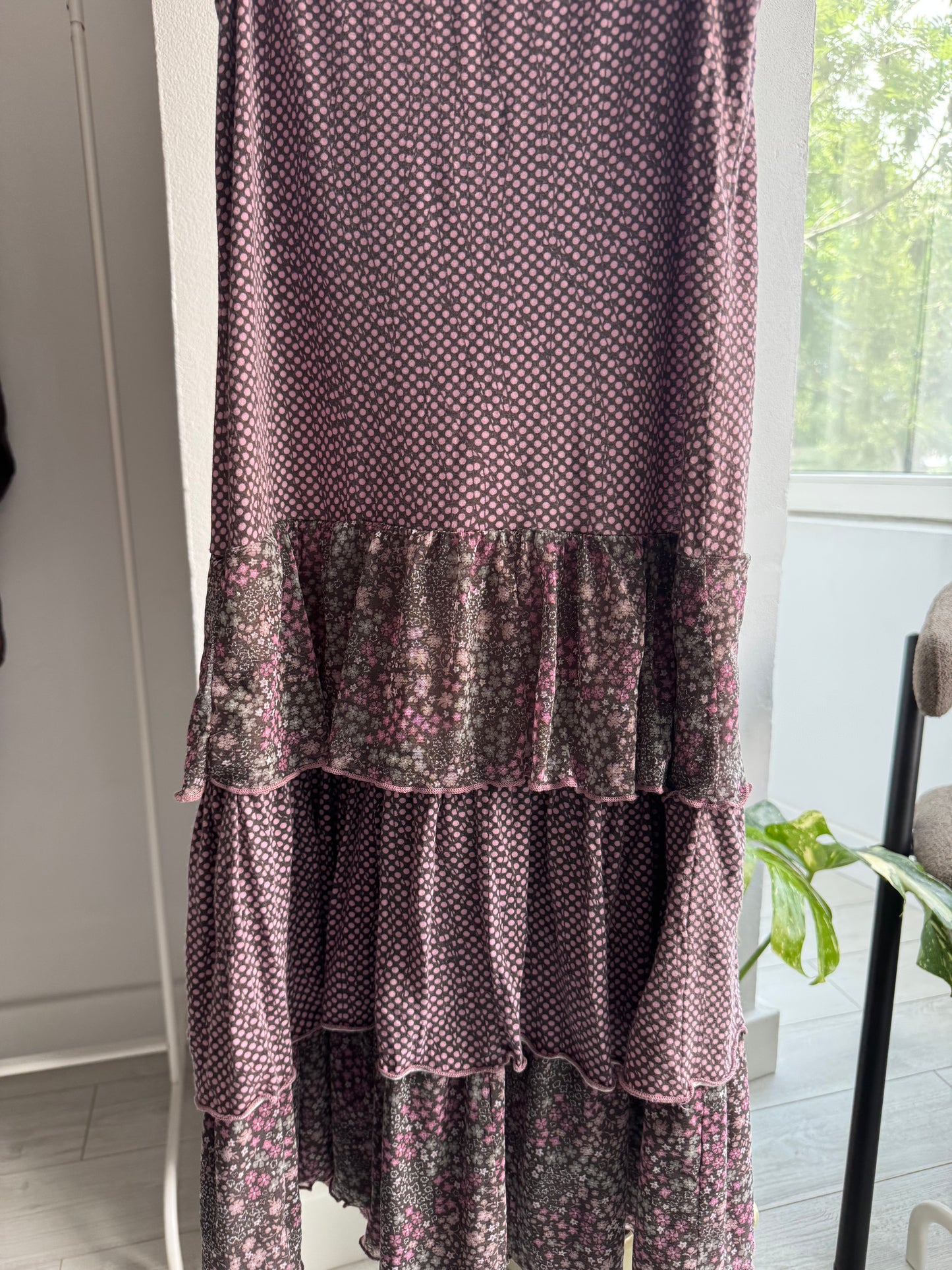 🌺 Rochie Y2K Mesh Floral Sun Dress – XS/S Damă – Made in Italy