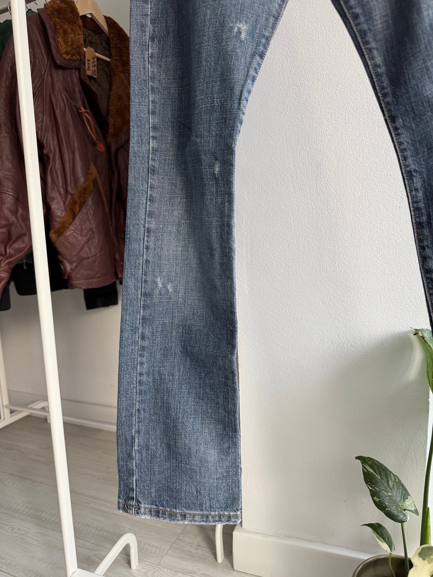 👖 Y2K Angel Devil Printed Jeans – W31 – Made in Italy