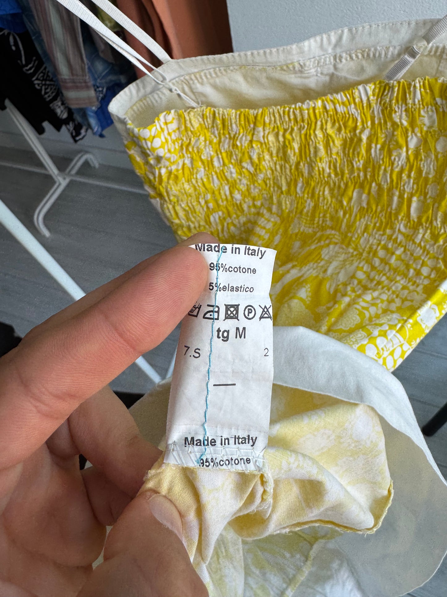 🍋 Top Imprimat Galben Y2K | Made in Italy – M Damă