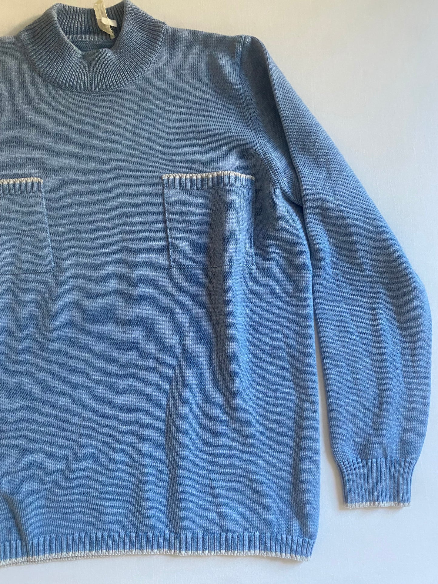 Pulover Vintage Baby Blue – 100% Lână – Made in Italy – IT 50 (EU 46)