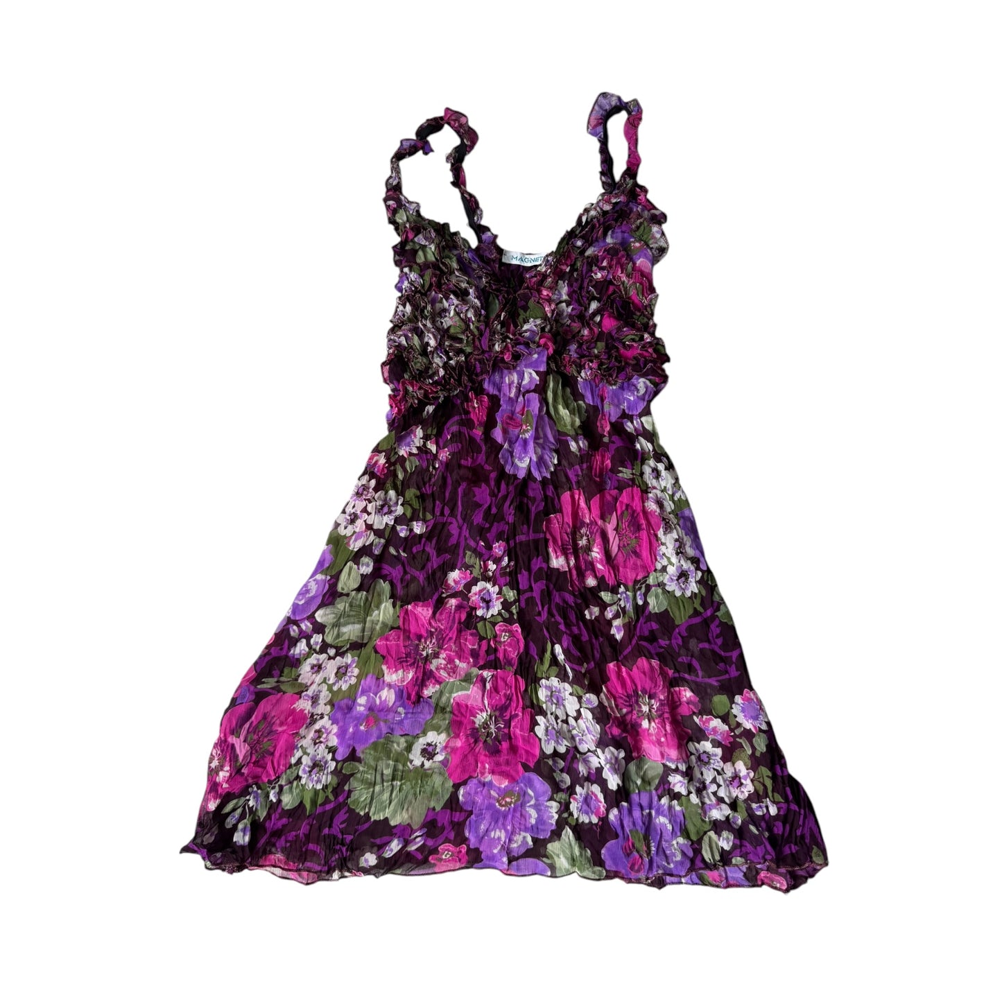 🌷 Top Y2K Floral Mesh – M Damă – Made in Italy