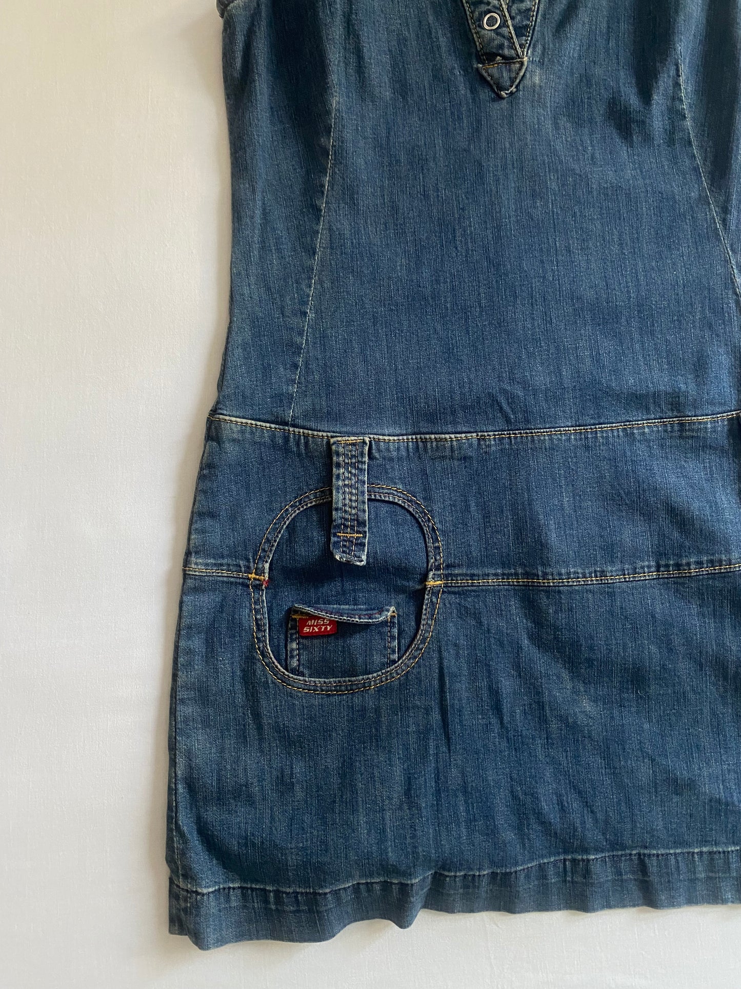 Rochie Denim Y2K Miss Sixty – Inspirată de Stilul Asiatic – Mărime S 👘🧷