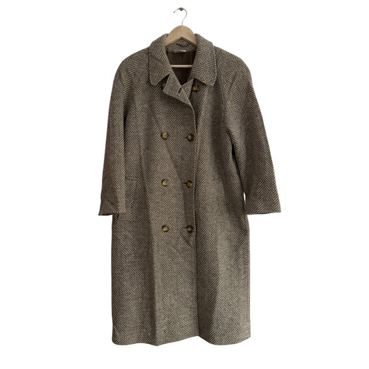 🧥 Palton Vintage Double Breasted din Lână de Miel Texturată – EU 40 (M/L Damă)