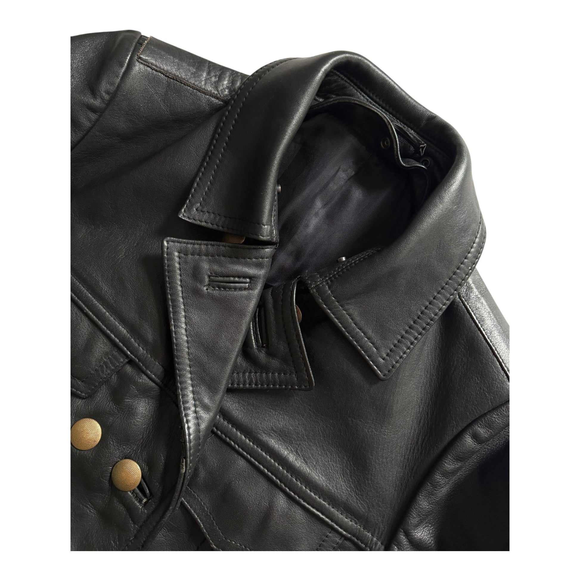👮 1987 German Police Leather Jacket – Women’s Size 38 (M) - anbracaminte