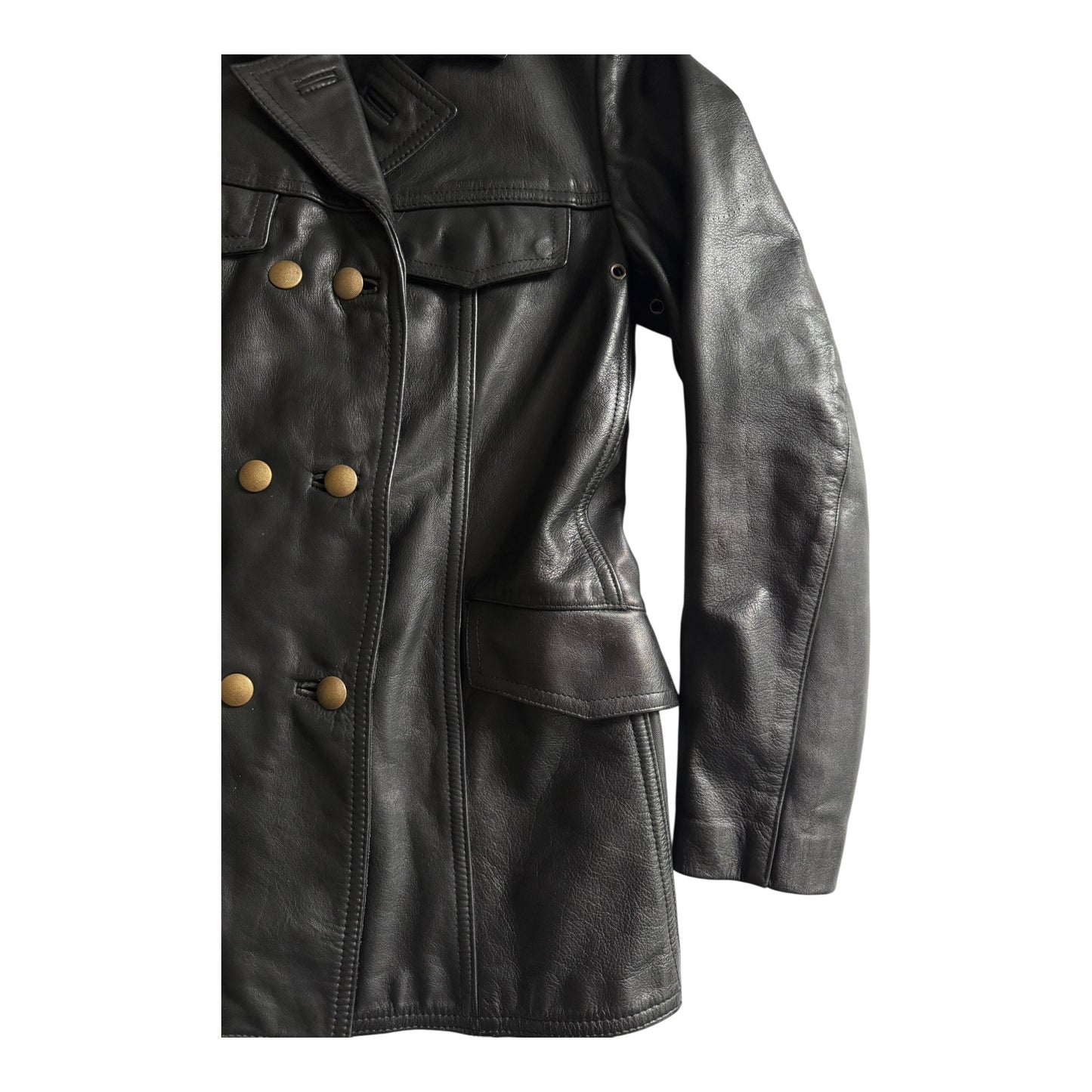 👮 1987 German Police Leather Jacket – Women’s Size 38 (M) - anbracaminte