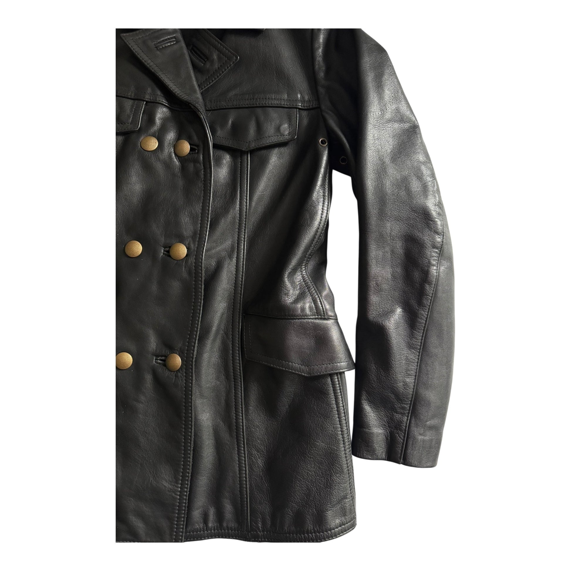 👮 1987 German Police Leather Jacket – Women’s Size 38 (M) - anbracaminte