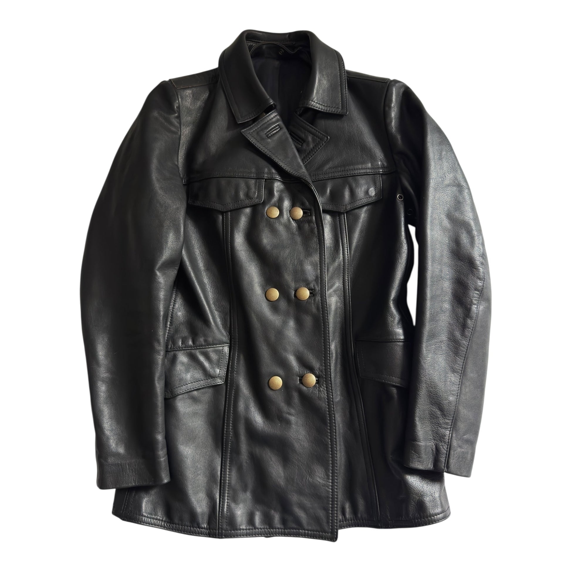 👮 1987 German Police Leather Jacket – Women’s Size 38 (M) - anbracaminte
