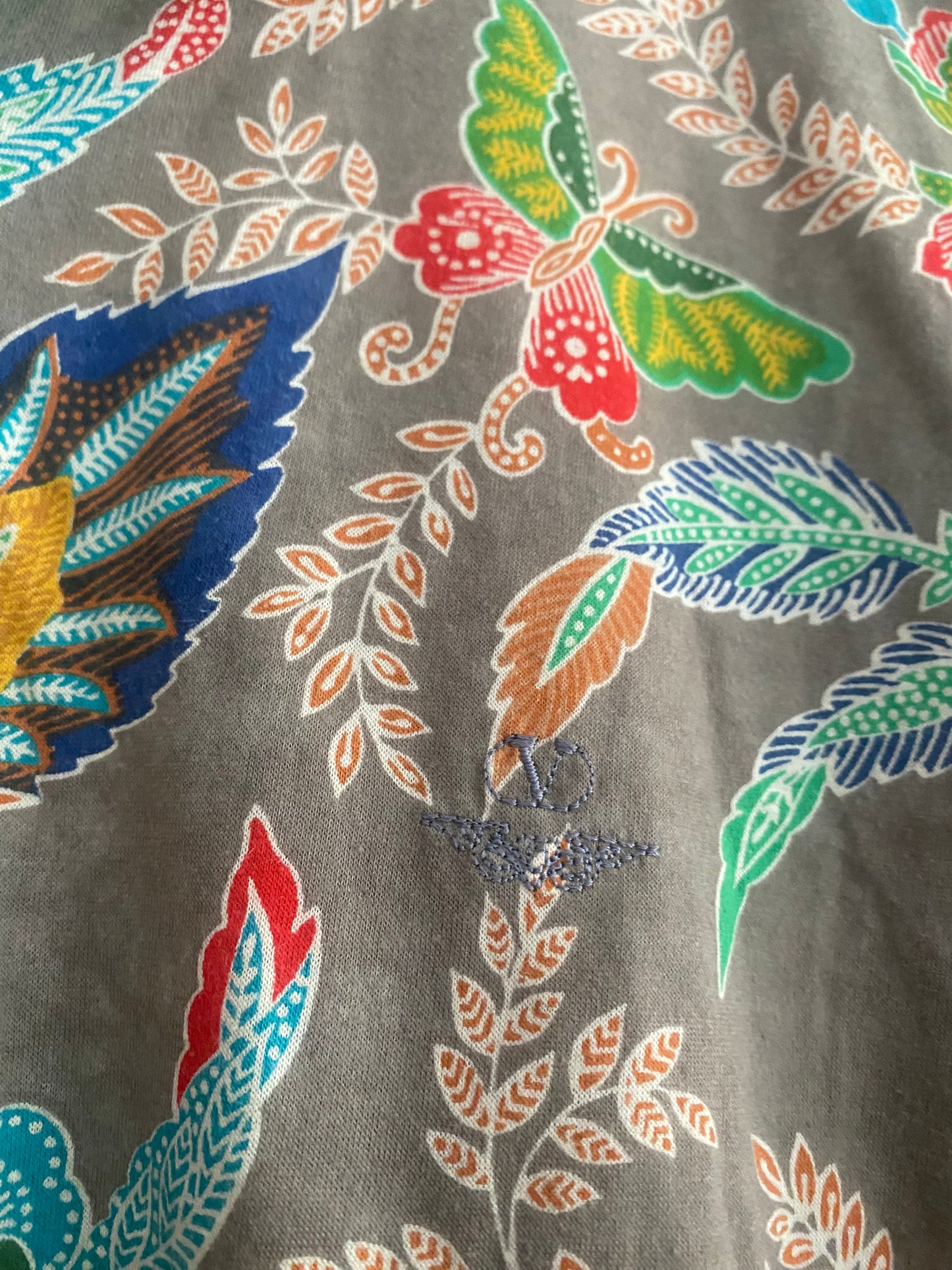 Polo Vintage Valentino Garavani cu Print Jungle – Mărime L, Made in Italy