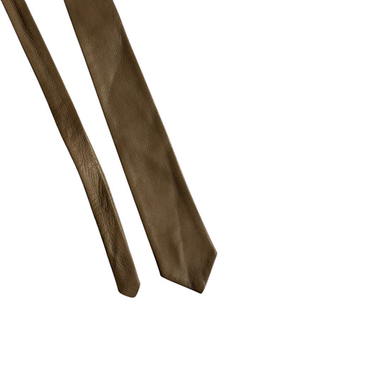 👔 Cravată Vintage Skinny din Piele Maro