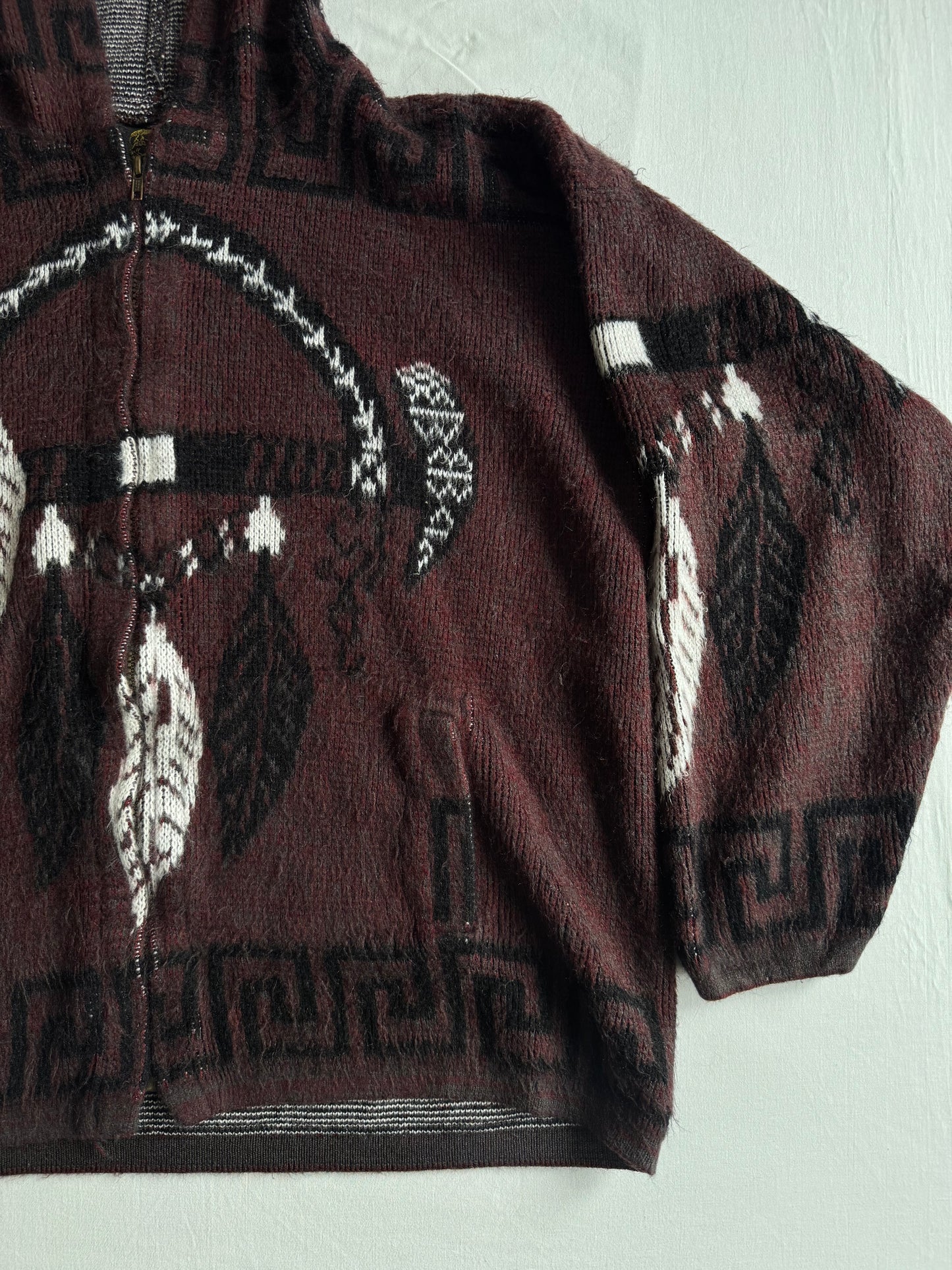 🧶 Hoodie Vintage Bărbați Ruminahui din Amestec Alpaca – XL