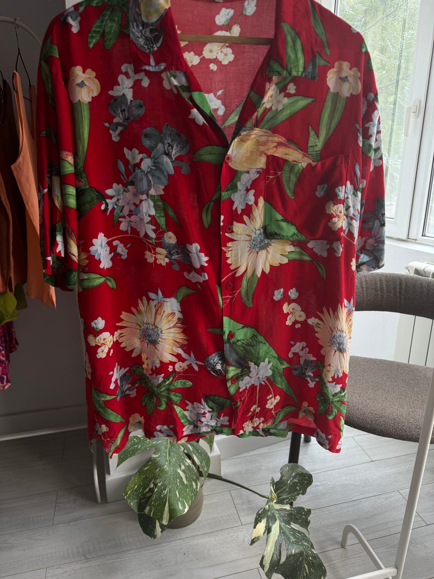🦜 Cămașă Hawaiiană Vintage – M Bărbați