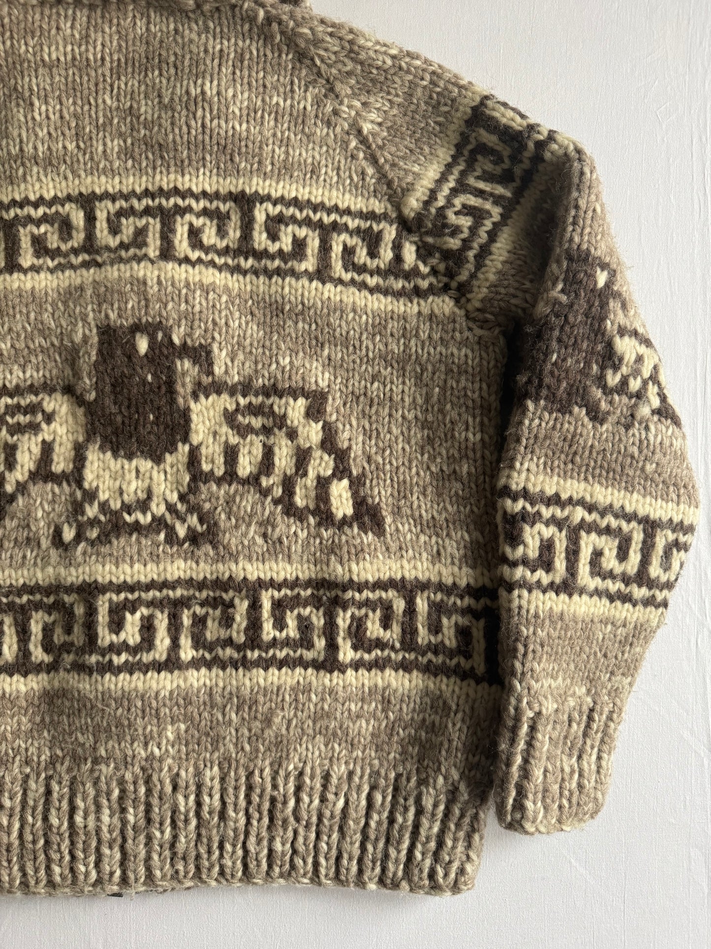 🦅 60’s Tuak Cowichan Thunderbird Wool Sweater – Mărime M