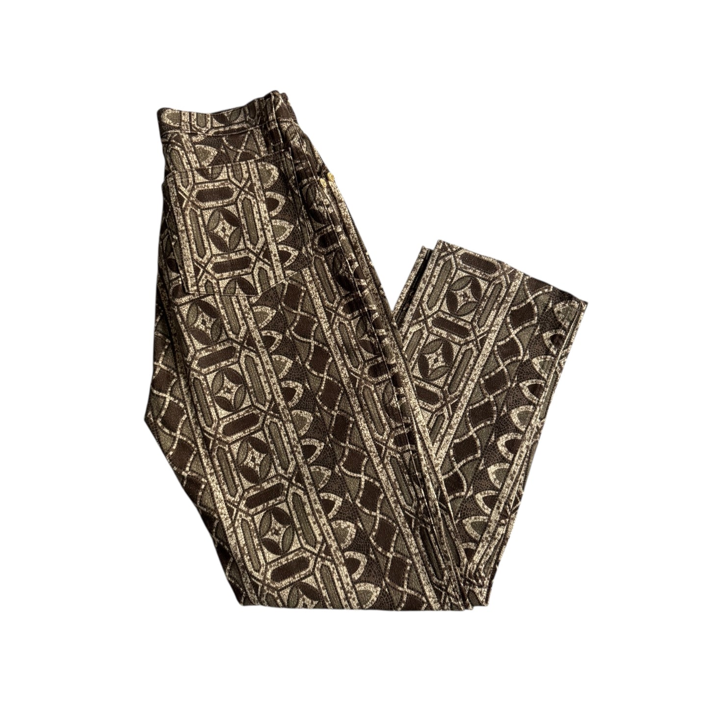 📐 Pantaloni Vintage Geometric Print / Made in Italy (EU 36)