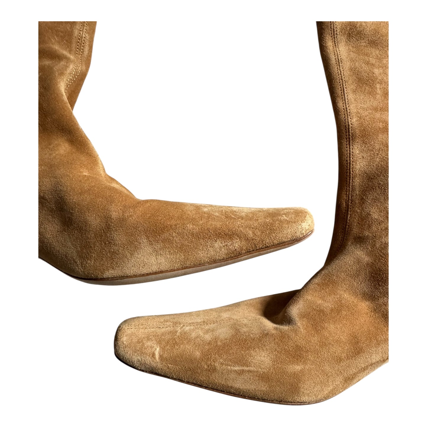 👢 Staud Wally Suede Knee-High Tan Boots – Size 39 – Made in Portugal