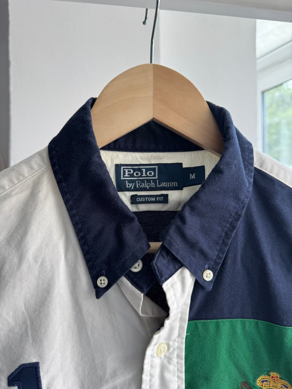 🐴 2008 Polo Ralph Lauren Cămașă Patchwork – M Bărbați - anbracaminte