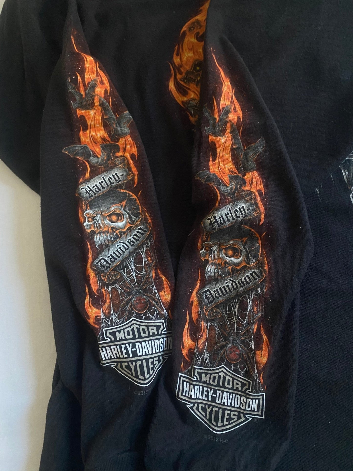 2013 Harley Davidson Flames Printed Longsleeve Shirt - anbracaminte