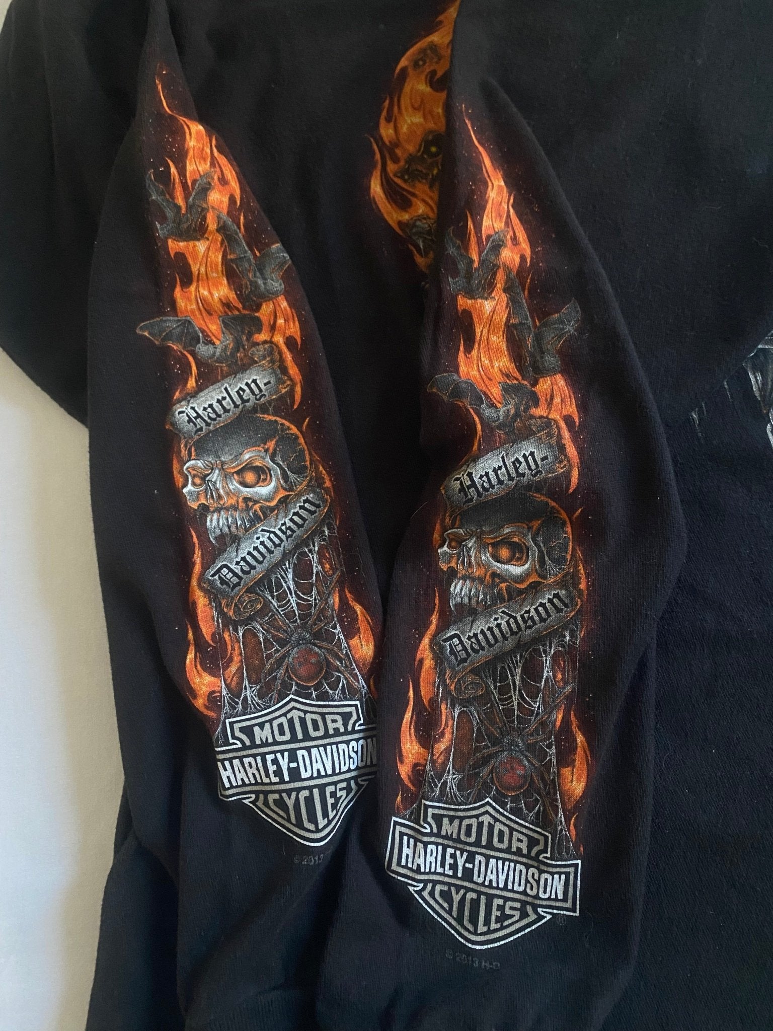 2013 Harley Davidson Flames Printed Longsleeve Shirt - anbracaminte