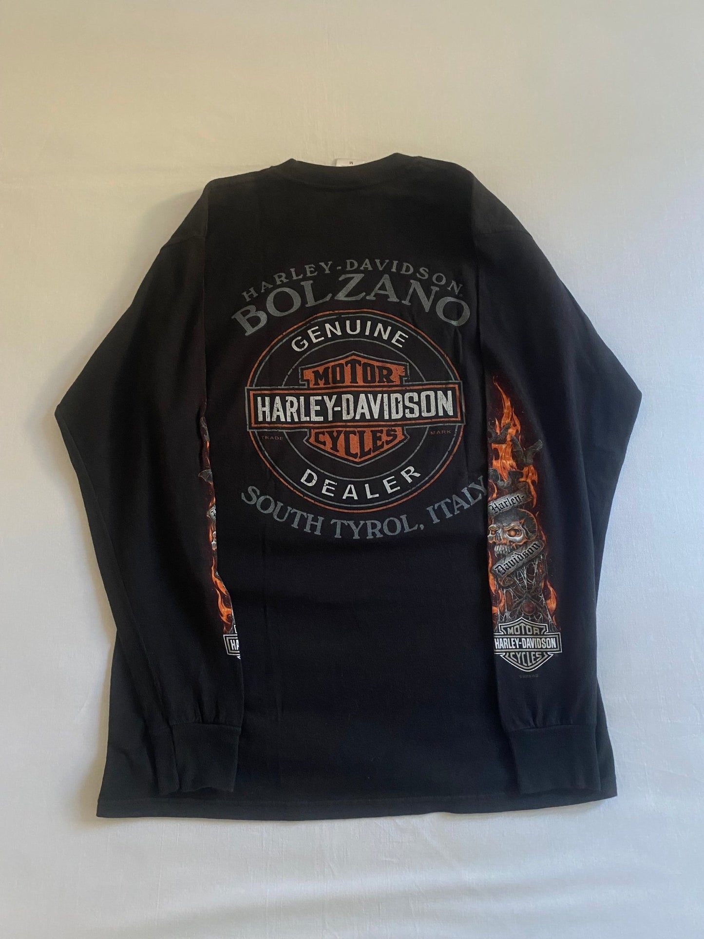 2013 Harley Davidson Flames Printed Longsleeve Shirt - anbracaminte