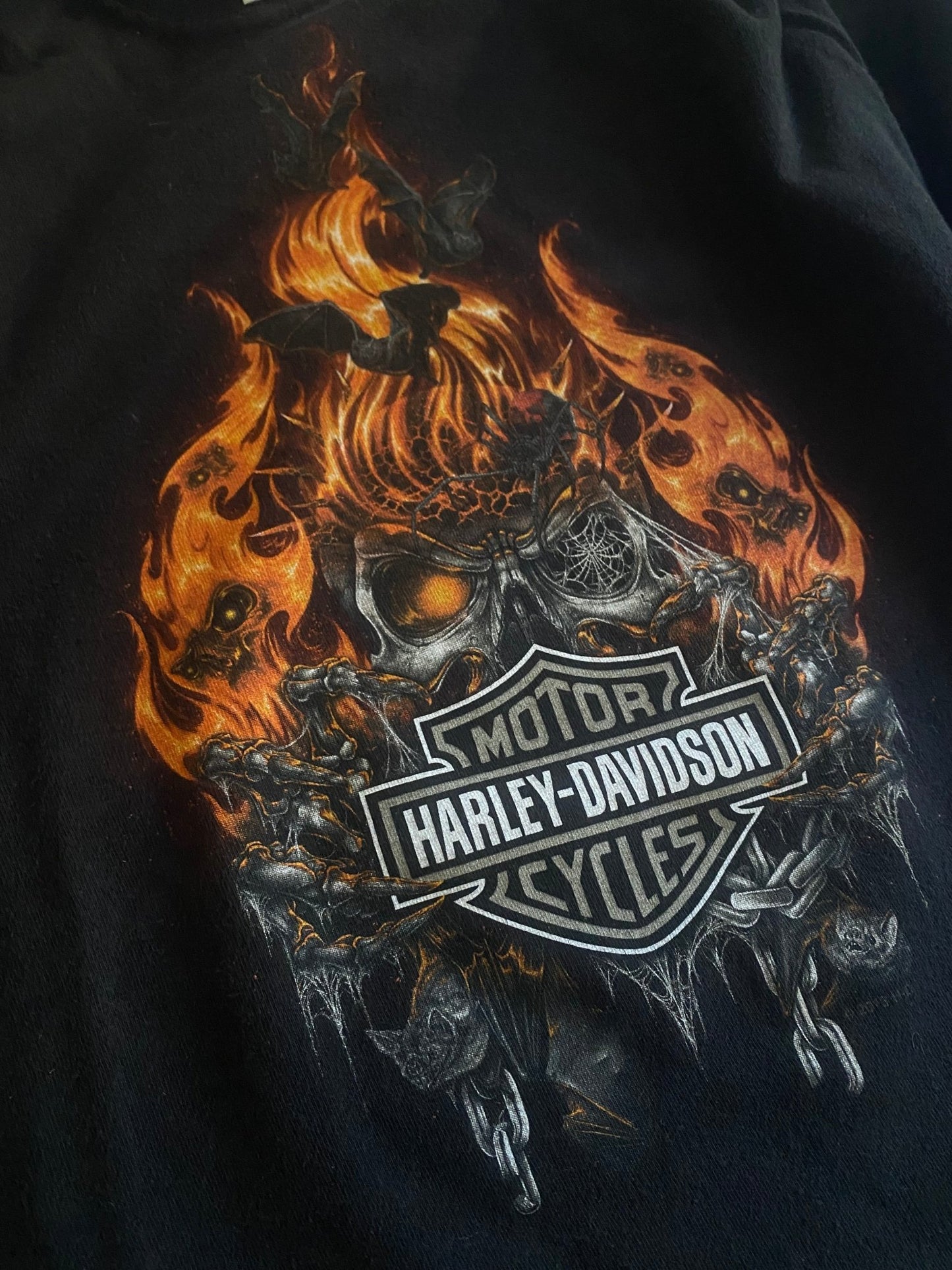 2013 Harley Davidson Flames Printed Longsleeve Shirt - anbracaminte