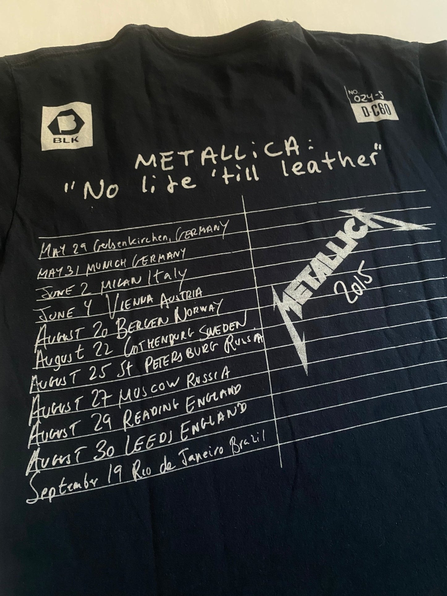 2015 Metallica No Life Til Leather Tour Tee - anbracaminte