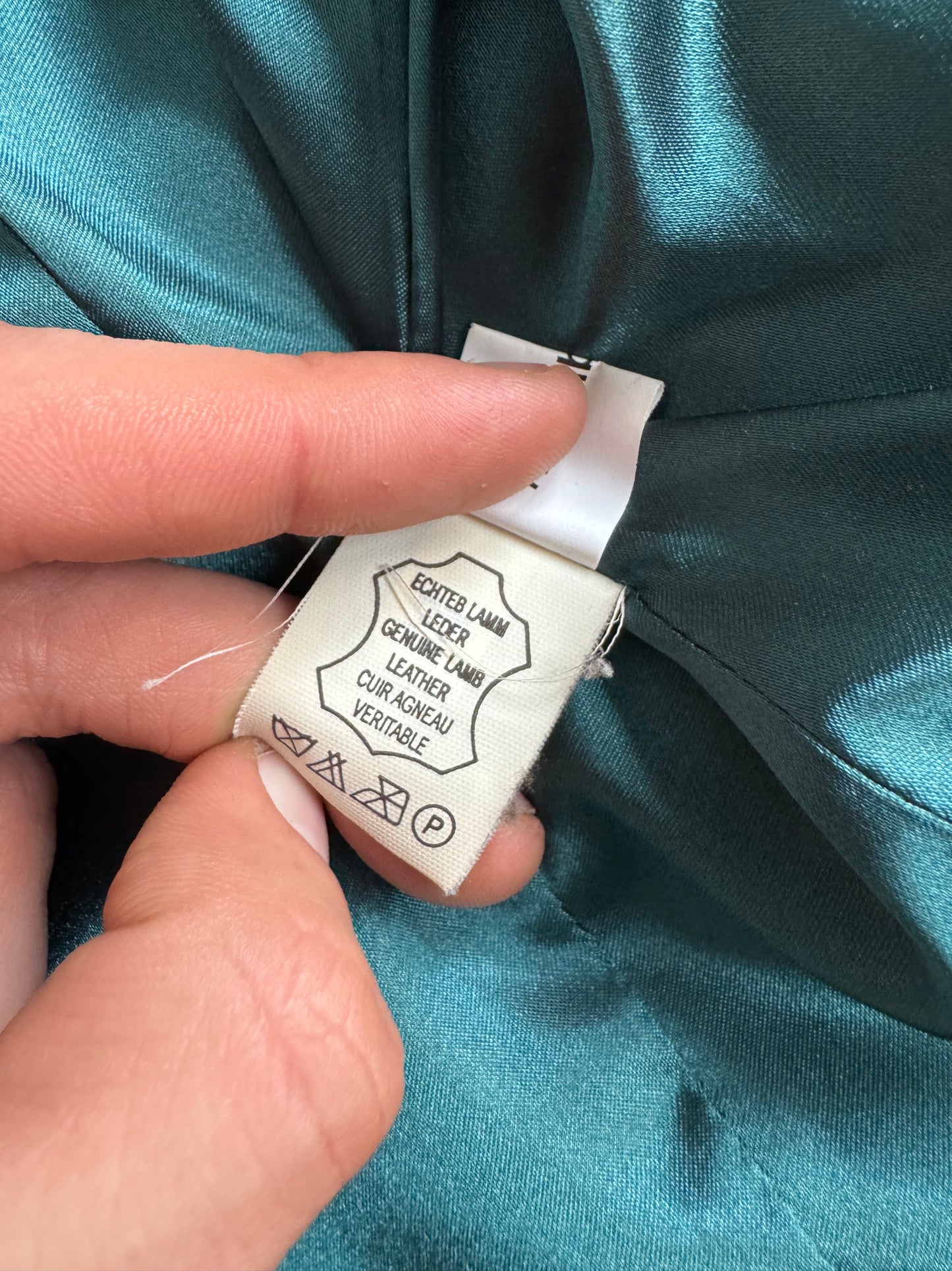 🏍️ Jachetă Biker Y2K din Piele de Miel Verde – EU 38 (M Damă)