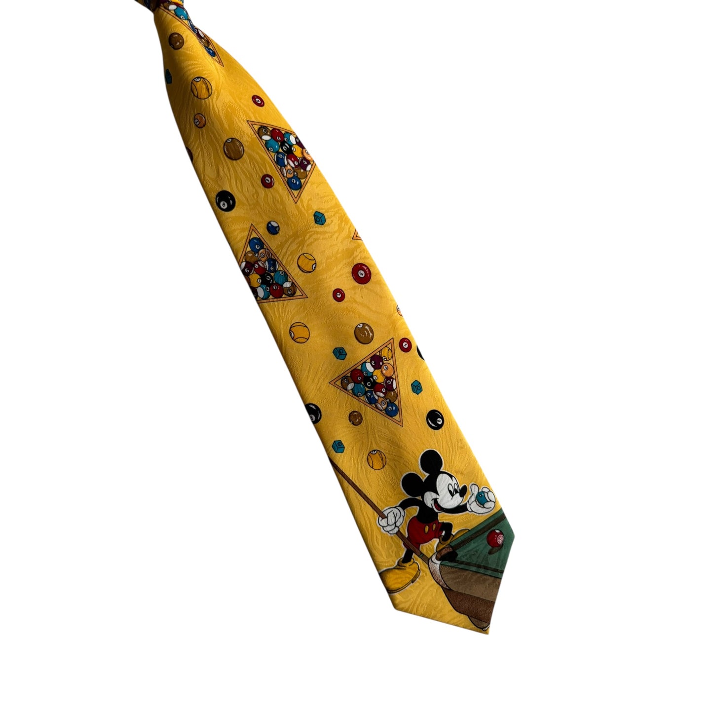 🐭 🎱 Cravată Vintage Galbenă cu Print Mickey Mouse