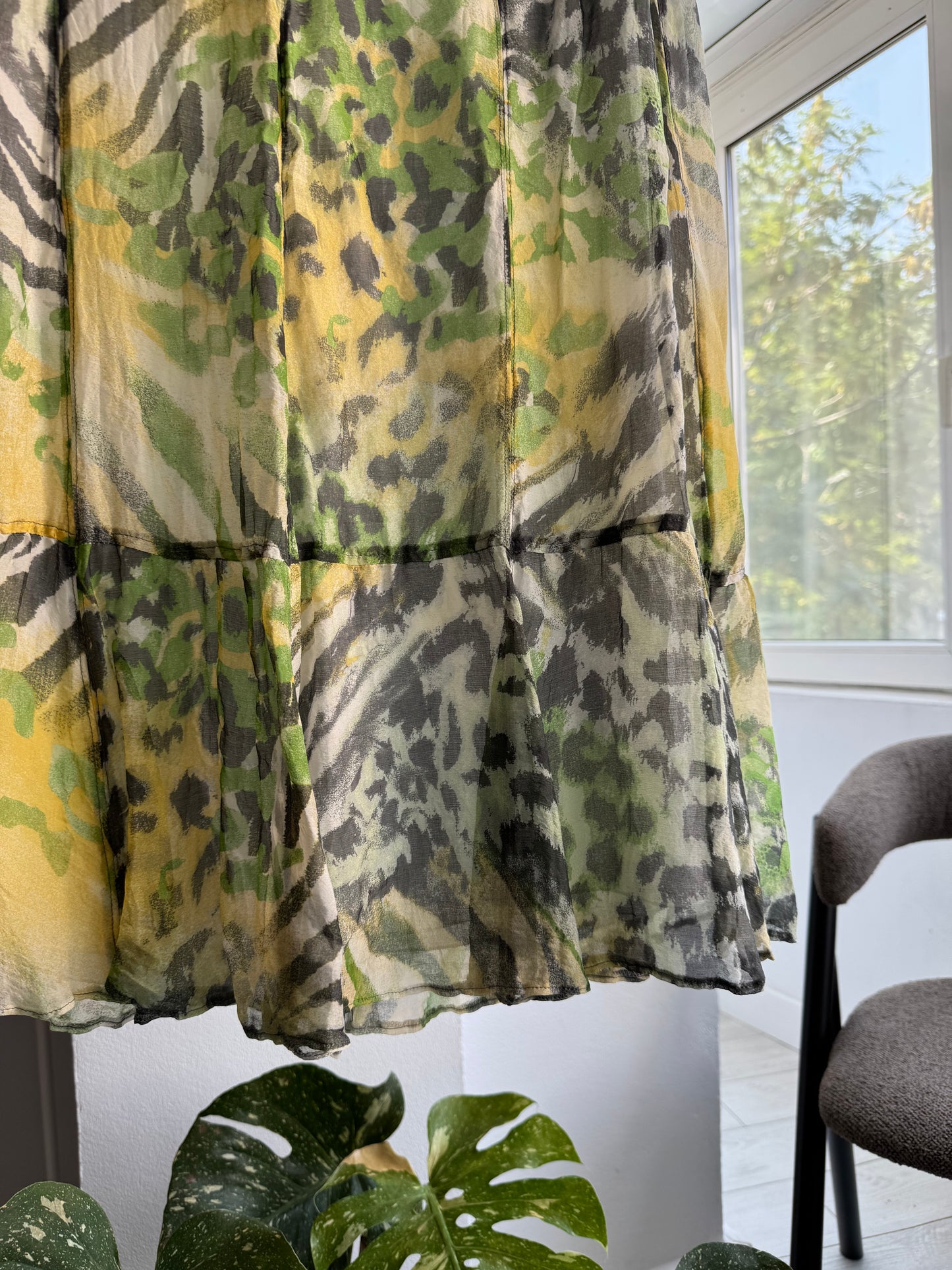 ☀️ Fustă din Mătase Animal Print Y2K | M Damă (EU 38)