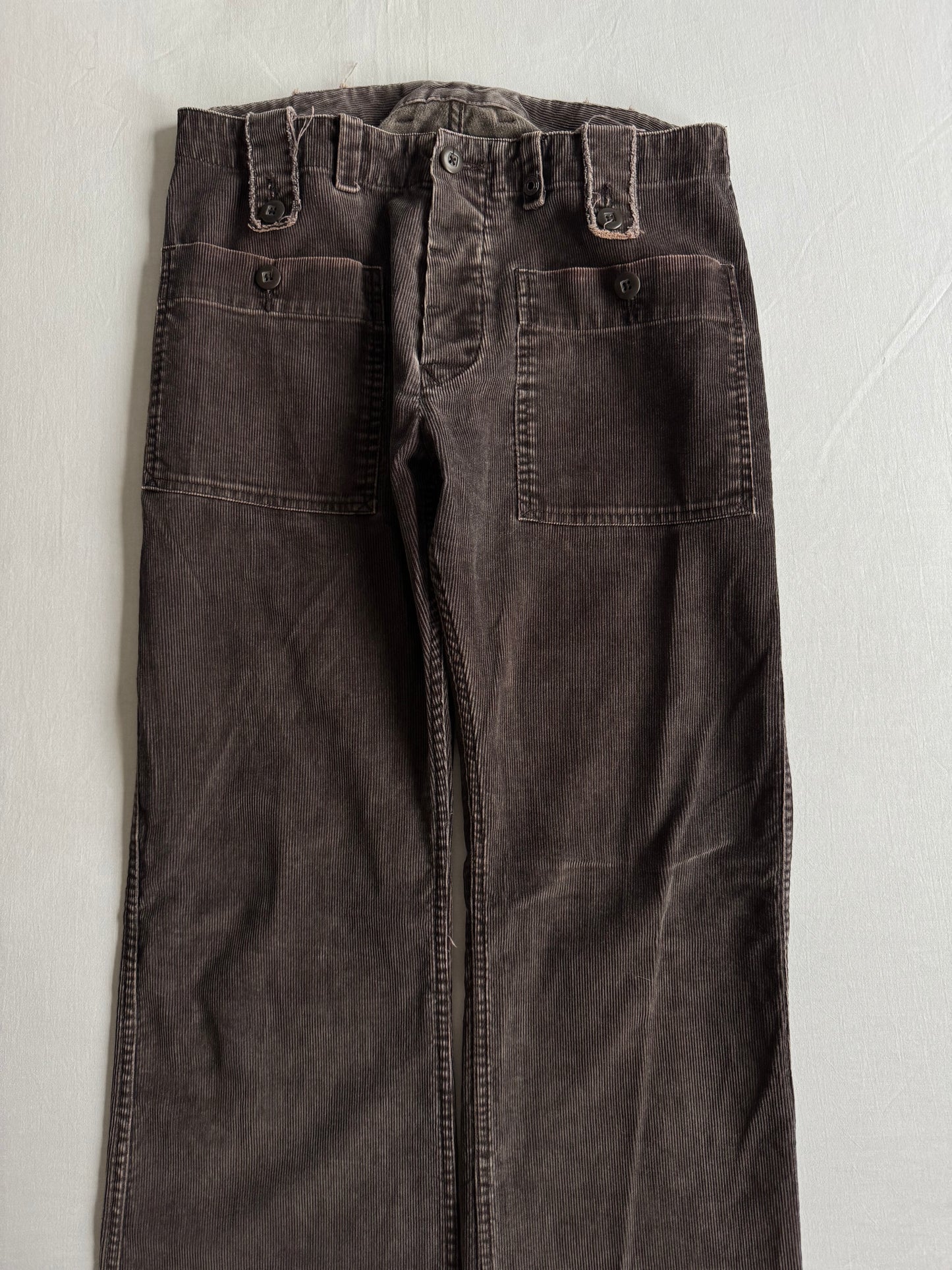 🪵 ⛽️ Pantaloni Y2K Damă Diesel Bootcut din Catifea Maro – US 29