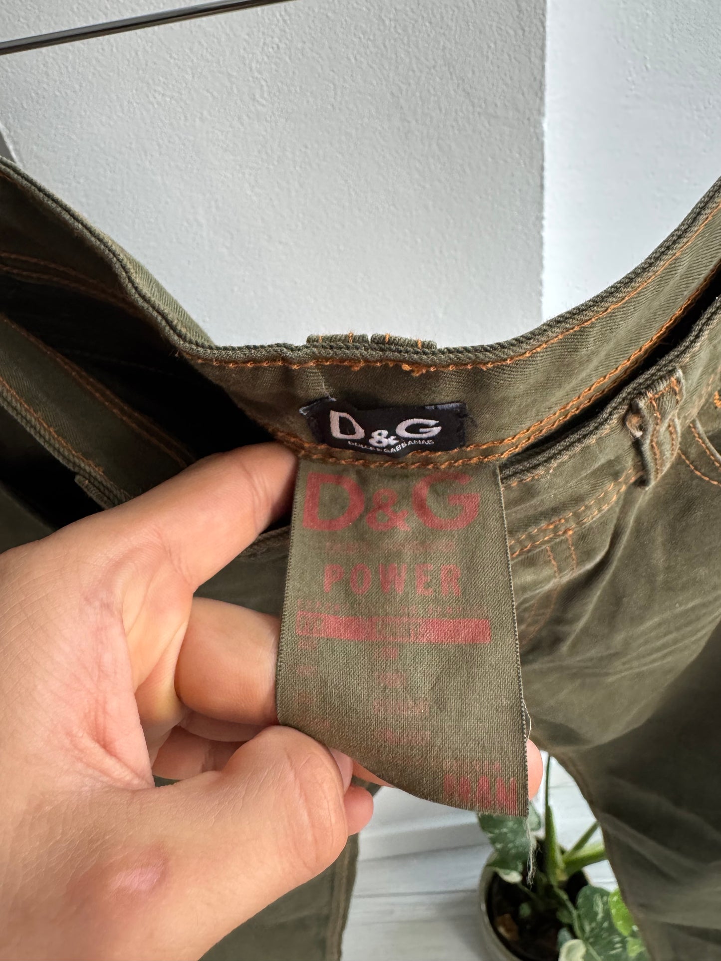 🫒 Y2K Dolce & Gabbana Olive Green Jeans – Straight Fit – US 34 – Made in Italy