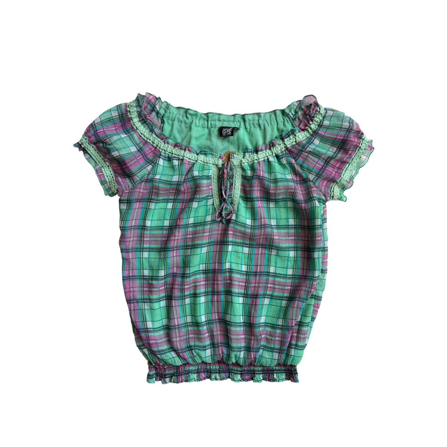 💁‍♀️ Top Lung Mesh Printed Carouri Y2K – XS Damă