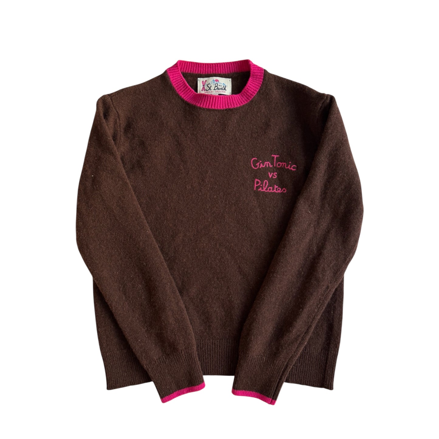 🎿 🧘‍♀️ Pulover Damă MC2 Saint Barth Maro Închis din Lână cu Broderie – XS